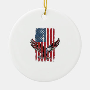 Vintage-patriotisches-Adler-Flag-Shirt-Design_1 Keramik Ornament