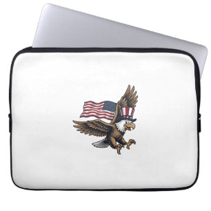 Vintage-patriotisches-Adler-Flag-Shirt-Design_1 Laptopschutzhülle