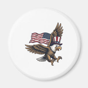 Vintage patriotisches Adler-Flag-Shirt-Design_1 Magnet