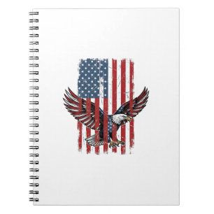 Vintage-patriotisches-Adler-Flag-Shirt-Design_1 Notizblock
