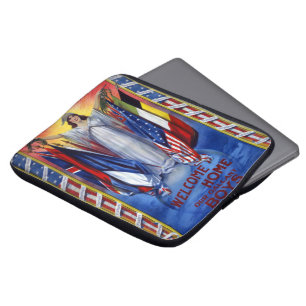 Vintage patriotisches Amerika, Frieden Gerechtigke Laptopschutzhülle