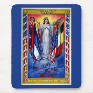 Vintage patriotisches Amerika, Frieden Gerechtigke Mousepad