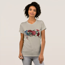 Vintage patriotisches Band & Blumen Damen Slim Fit T-Shirt