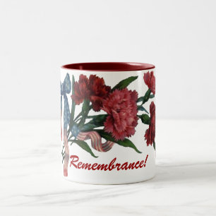 Vintage patriotisches Band und Blumen Zweifarbige Tasse