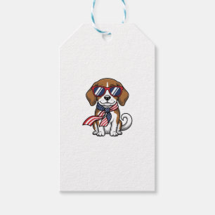 Vintage patriotisches Beagle-Hund-Sonnenbrille-Shi Geschenkanhänger
