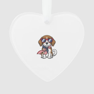 Vintage patriotisches Beagle-Hund-Sonnenbrille-Shi Ornament