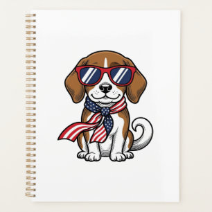 Vintage patriotisches Beagle-Hund-Sonnenbrille-Shi Planer