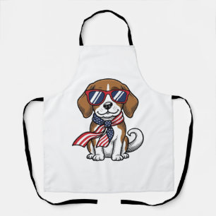 Vintage patriotisches Beagle-Hund-Sonnenbrille-Shi Schürze