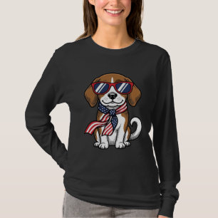 Vintage patriotisches Beagle-Hund-Sonnenbrille-Shi T-Shirt