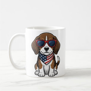 Vintage patriotisches Beagle-Welpen-Sonnenbrille-S Kaffeetasse