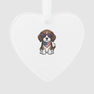 Vintage patriotisches Beagle-Welpen-Sonnenbrille-S Ornament