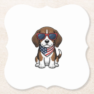 Vintage patriotisches Beagle-Welpen-Sonnenbrille-S Untersetzer
