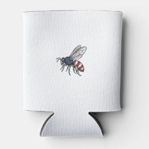 Vintage patriotisches Bienen-Vektorgrafik-Shirt-De Dosenkühler