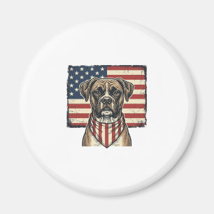 Vintage-patriotisches Boxer-Hund-Flagge-Shirt-Desi Magnet