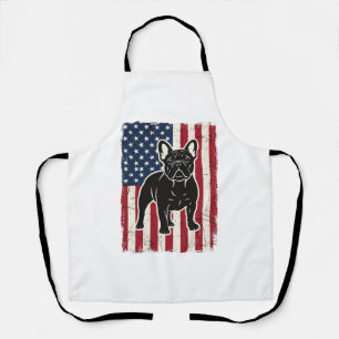 Vintage patriotisches Französische Bulldogge Flagg Schürze