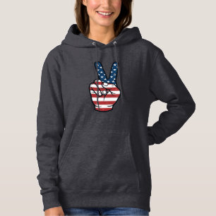 Vintage patriotisches Friedenszeichen Hand Vektor Hoodie