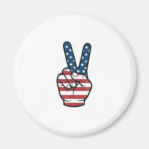 Vintage patriotisches Friedenszeichen Hand Vektor  Magnet