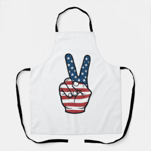 Vintage patriotisches Friedenszeichen Hand Vektor Schürze