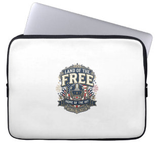 Vintage patriotisches Fußball-Land-der-Freien-Shir Laptopschutzhülle