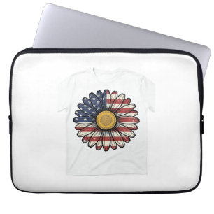 Vintage patriotisches Gänseblümchen-Vektordesign_1 Laptopschutzhülle