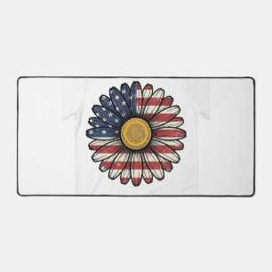 Vintage patriotisches Gänseblümchen-Vektordesign_1 Schreibtischunterlage
