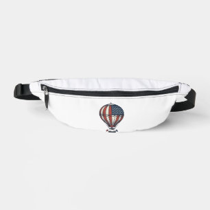 Vintage-patriotisches Heißluftballon-Shirt-Design_ Bauchtasche