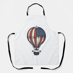 Vintage patriotisches Heißluftballon-Shirt Design_ Schürze