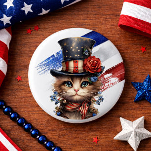 Vintage patriotisches Kätzchen Button