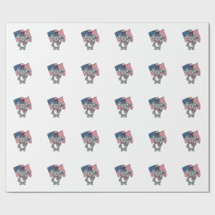 Vintage patriotisches Koala-Flag-Shirt-Design_1 Geschenkpapier