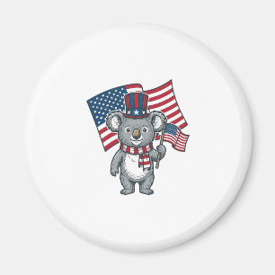 Vintage-patriotisches Koala-Flag-Shirt-Design_1 Magnet
