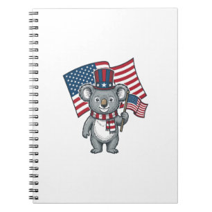 Vintage patriotisches Koala-Flag-Shirt-Design_1 Notizblock