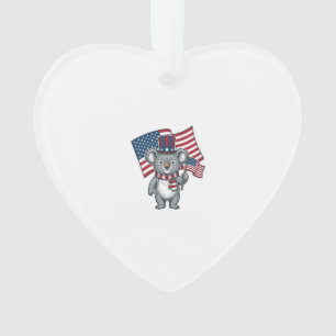 Vintage patriotisches Koala-Flag-Shirt-Design_1 Ornament