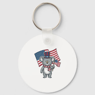 Vintage patriotisches Koala-Flag-Shirt-Design_1 Schlüsselanhänger