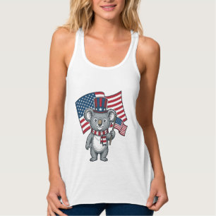 Vintage patriotisches Koala-Flag-Shirt-Design_1 Tank Top