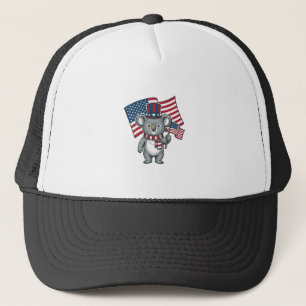 Vintage patriotisches Koala-Flag-Shirt-Design_1 Truckerkappe