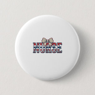 Vintage patriotisches Krankenschwester-Schleife-Sh Button