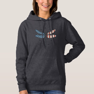 Vintage patriotisches Libellen-Vektor-Shirt-Design Hoodie