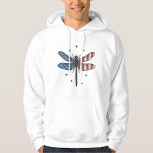 Vintage patriotisches Libellen-Vektor-Shirt-Design Hoodie