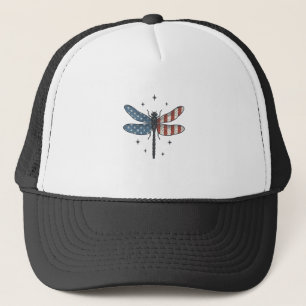 Vintage patriotisches Libellen-Vektor-Shirt-Design Truckerkappe