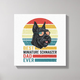 Vintage-patriotisches Miniature Schnauzer Dad-Shir Leinwanddruck