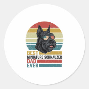 Vintage-patriotisches Miniature-Schnauzer-Vater-Sh Runder Aufkleber