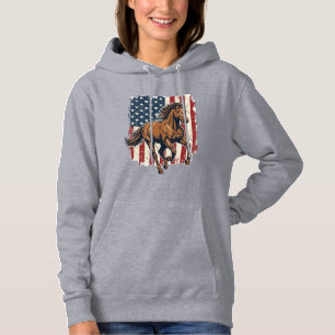 Vintage patriotisches Pferdeflagge Vektor-Shirt-De Hoodie
