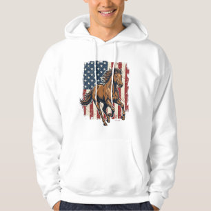 Vintage patriotisches Pferdeflagge Vektor-Shirt-De Hoodie