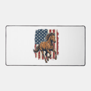 Vintage-patriotisches Pferdeflagge-Vektor-Shirt-De Schreibtischunterlage