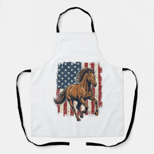 Vintage patriotisches Pferdeflagge Vektor-Shirt-De Schürze