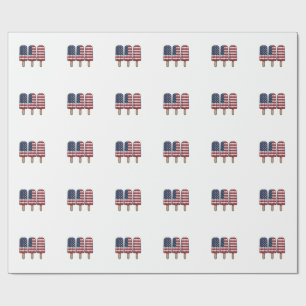 Vintage patriotisches Popsicle-Flag-Shirt-Design_1 Geschenkpapier