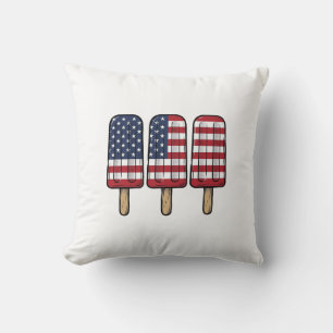 Vintage patriotisches Popsicle-Flag-Shirt-Design_1 Kissen