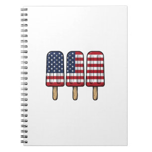 Vintage patriotisches Popsicle-Flag-Shirt-Design_1 Notizblock