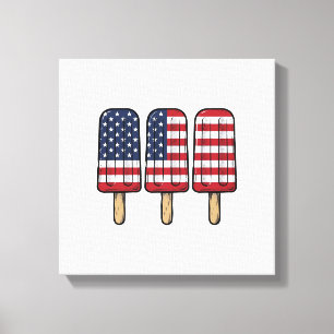 Vintage patriotisches Stäbchen-Flag-Shirt-Design_1 Leinwanddruck