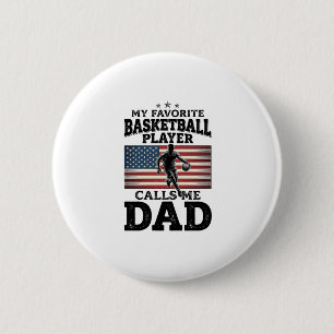 Vintage-Patriotisches-T-Shirt mit Basketball-Daddy Button